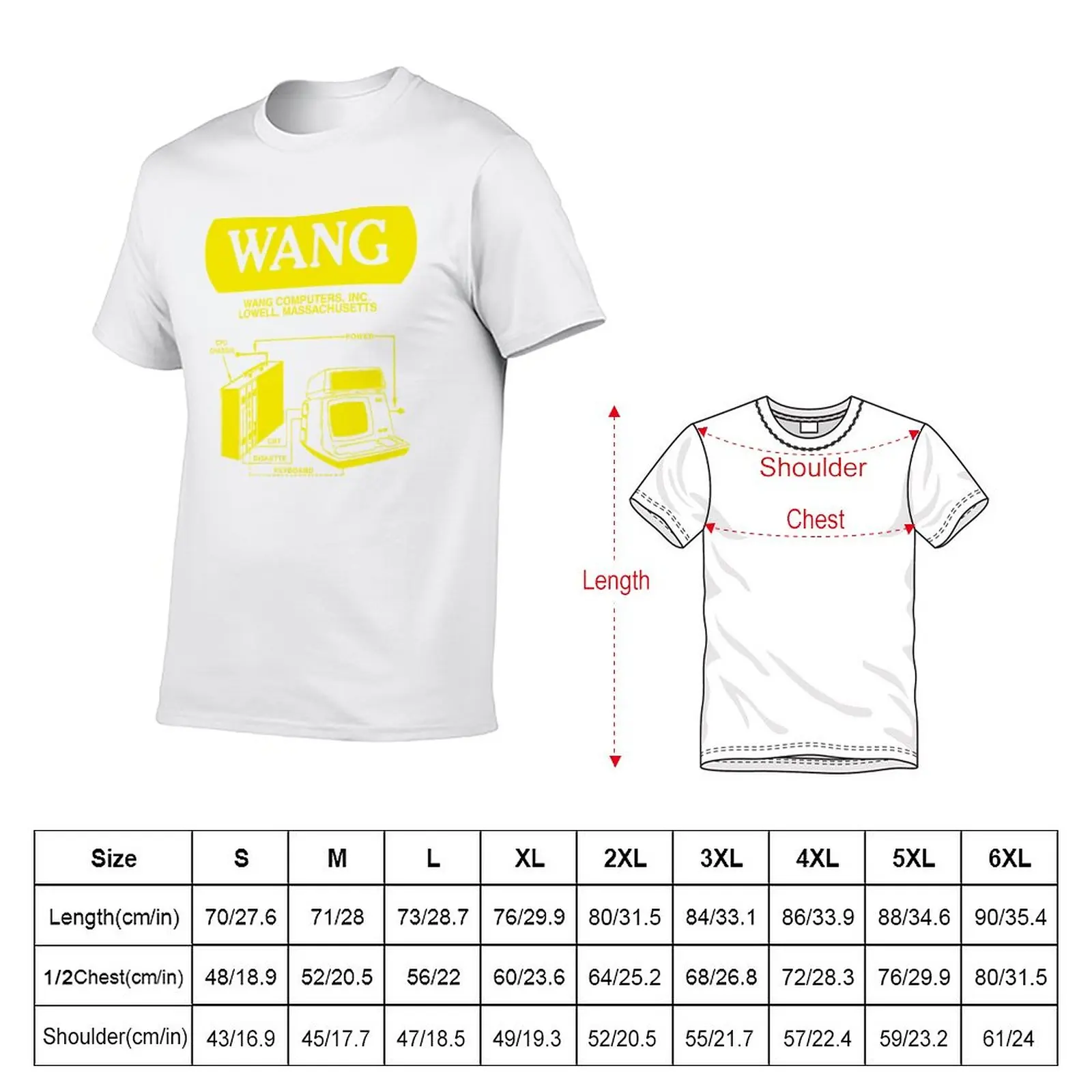 New Wang Computers Logo - Yellow T-Shirt heavyweight t shirts customized t shirts sweat shirts Oversized t-shirt Men's clothing