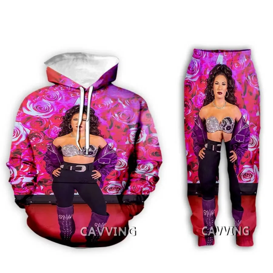 

New Fashion 3D Print Selena Quintanilla Hoodies/Hooded Sweatshirts + Pants Trousers Suit Clothes Two-Pieces Sets KK1