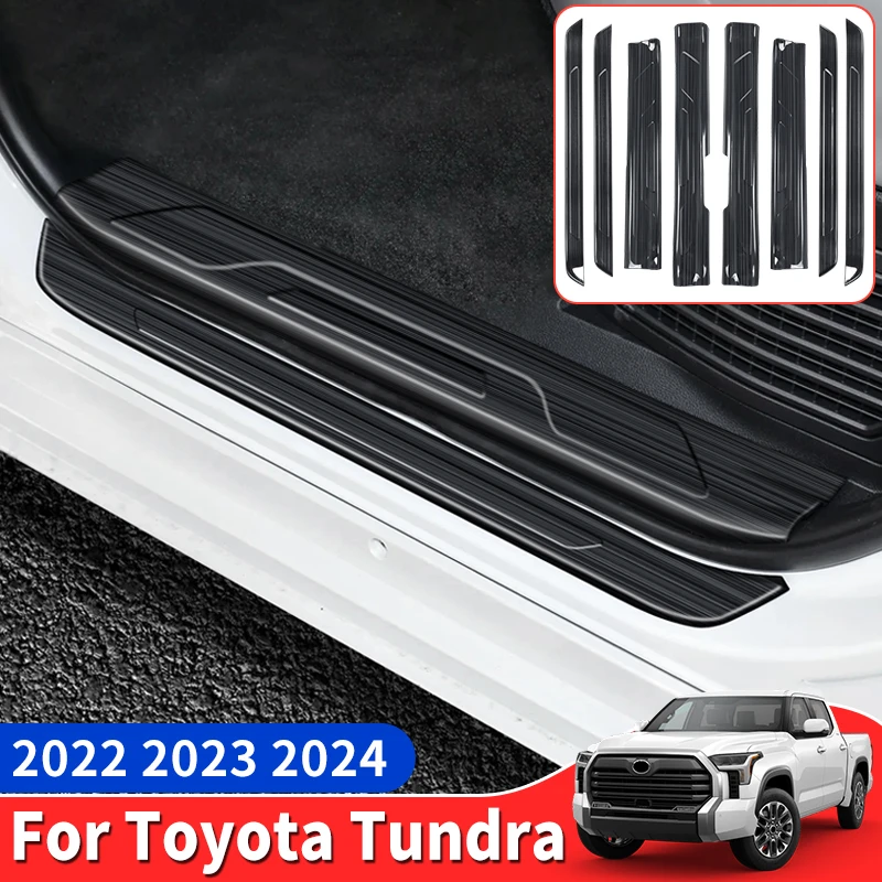 

for 2022 2023 2024 Toyota Tundra Stainless Steel Threshold Protective Cover Interior Upgraded Accessories Tuning