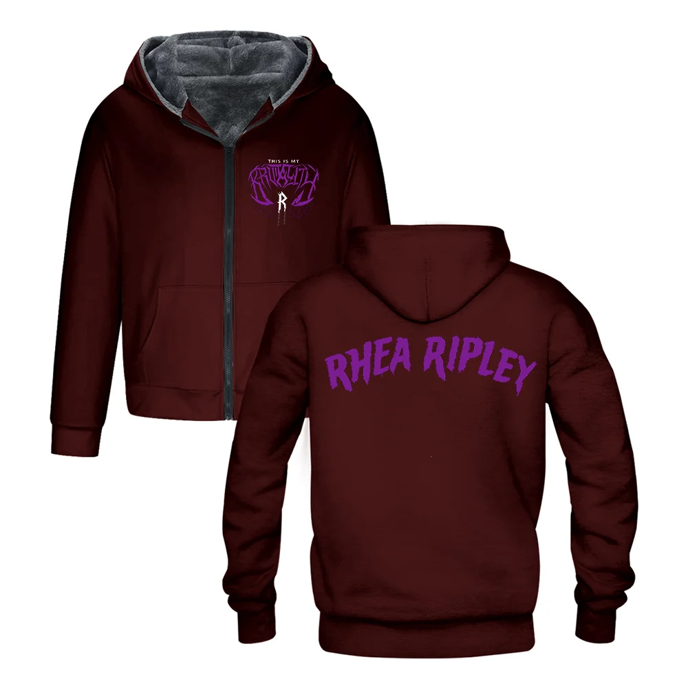 

Rhea Ripley Zipper hooded cotton jacket Men's Full Zip Hoodie Casual Zip Hoodie Streetwear Hooded Sweatshirt