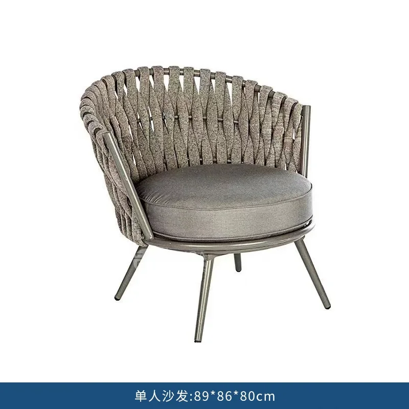 Villa all'aperto cortile divano in rattan terrazza dell'hotel sedia in rattan in famiglia combinazione tavolino balcone esterno divano per il tempo libero