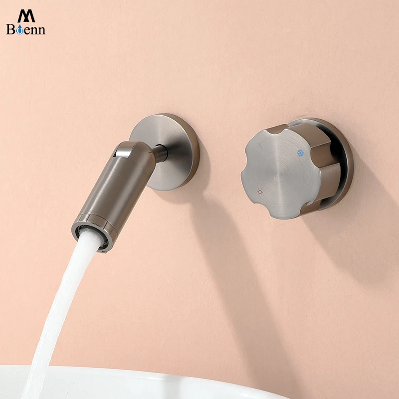 

Luxurious Bathroom Bathtub Faucet Hot And Cold Sink Tap Wall Mounted Bathroom Mixer Brass Embedded Set Adjustable Water Pressure