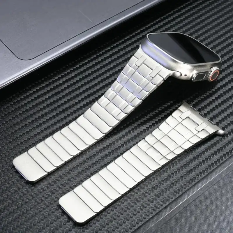 Ultra 2 49mm Magnetic Metal Link Strap For Apple Watch Series 9 10 46mm 42mm 38 40 41mm 45mm 44mm Stainless Steel Bracelet Band