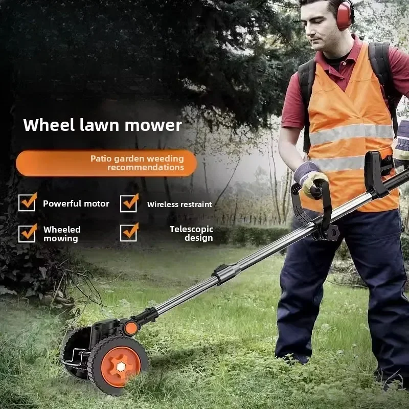 Electric lawn mower rechargeable agricultural lithium battery lawn mower small household multi-function lawn mower