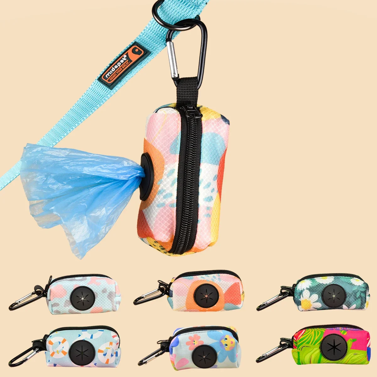 

1pcs Colorful Print Luxury Design Dog Poop Bag Holder Dispenser For Pets Valentine's Day Gift For Leash Attachment(No Leash And
