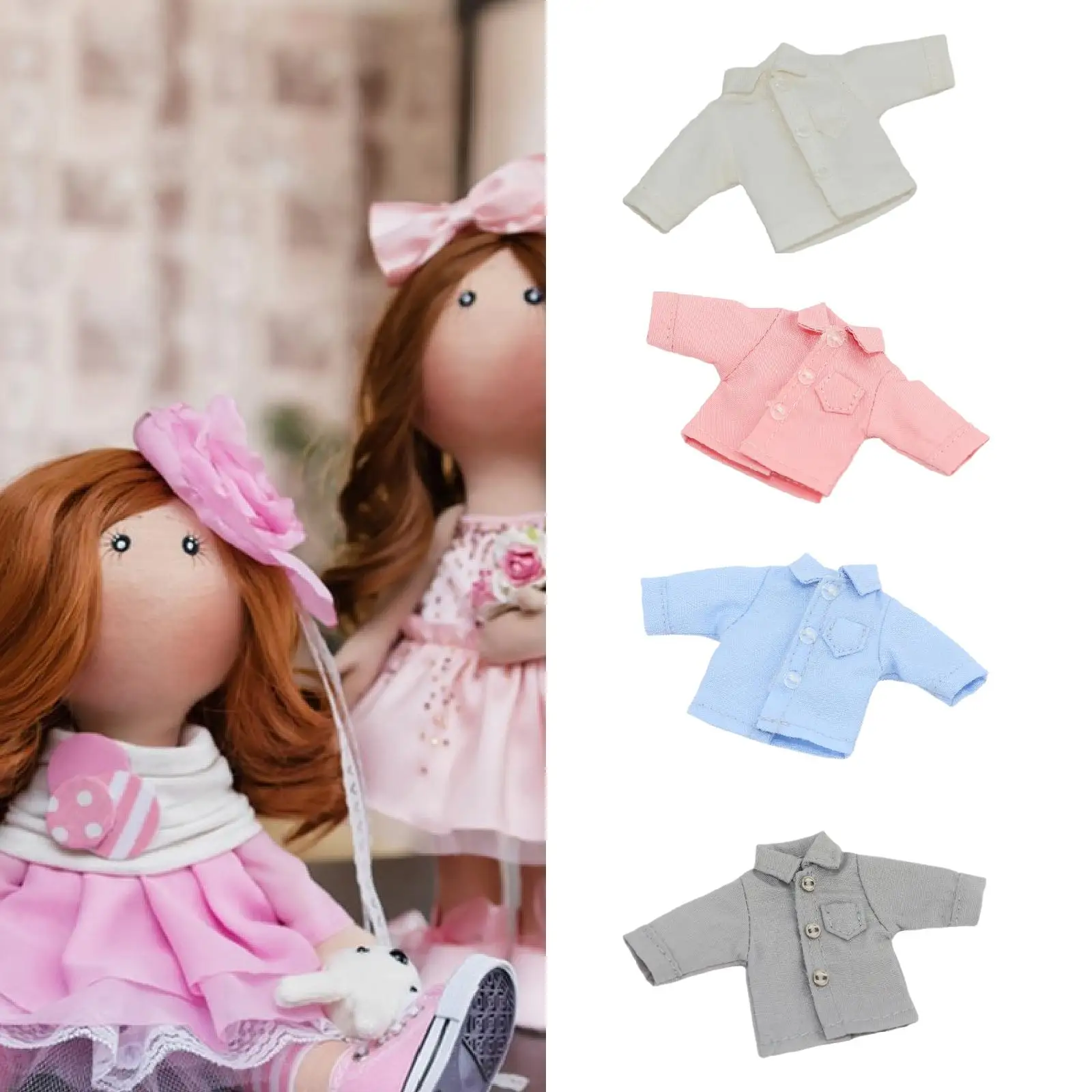 Miniature Figure Shirt 1 12 Scale Long Sleeves Clothes Accessory Outfit for Male Action Figures Model Play