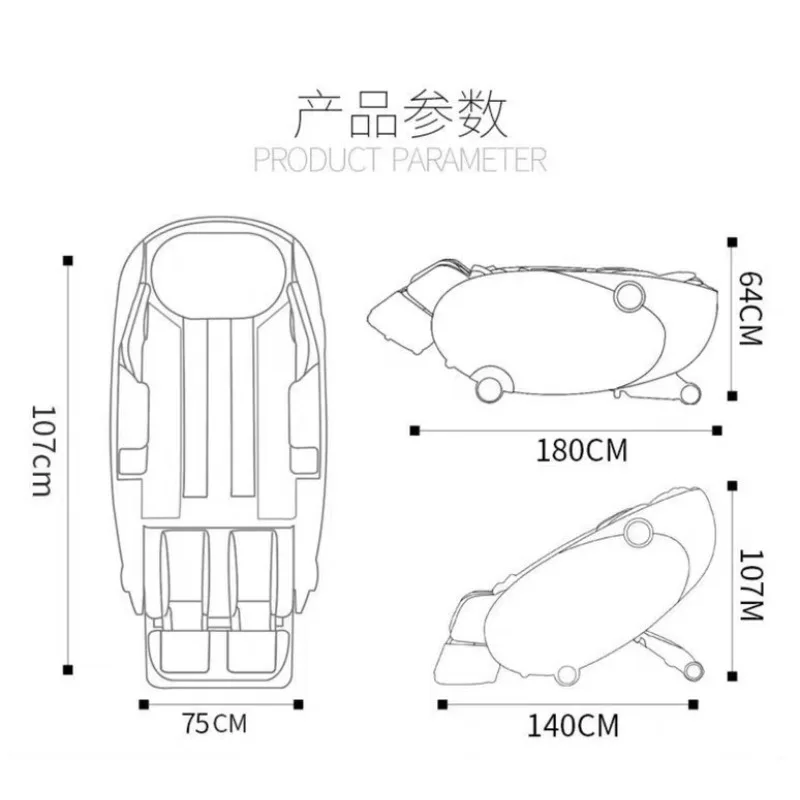 Luxury Home Use Full-Body Automatic SL Rail Electric Reclining Massage Chair for The Elderly - Space Capsule Design
