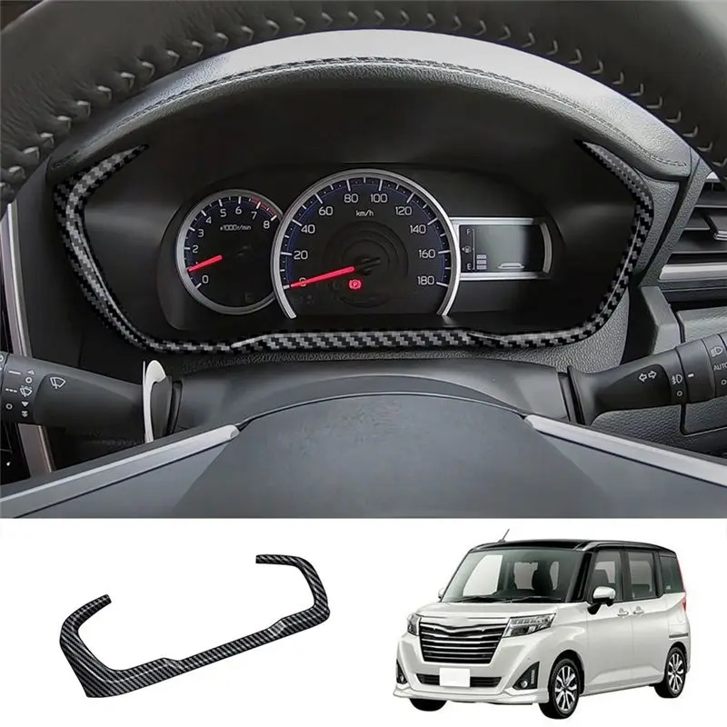 【Top Sale !!】Car Instrument Panel Frame Trim Sticker Instrument Trim Strip For Toyota ROOMY 2022 Carbon Fiber