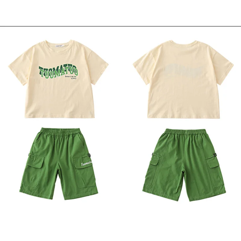 Carta impressão combinando roupas de verão conjunto camiseta e shorts 2 peça terno pai mãe filha filho família traje
