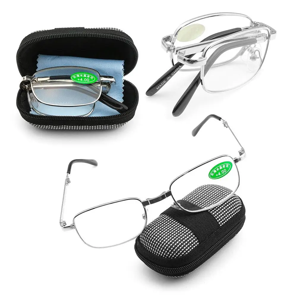 1 Pc Folding Reading Glasses with Box Ultra-light Rimless Magnetic Eyeglasses Unisex Vision Care Eyeware Degree +1.0~4.0