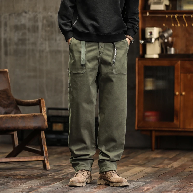 

American Retro Outdoor Work Pants Men's Spring Autumn Straight Loose Casual Military Green Versatile 2025 New Leisure Pants