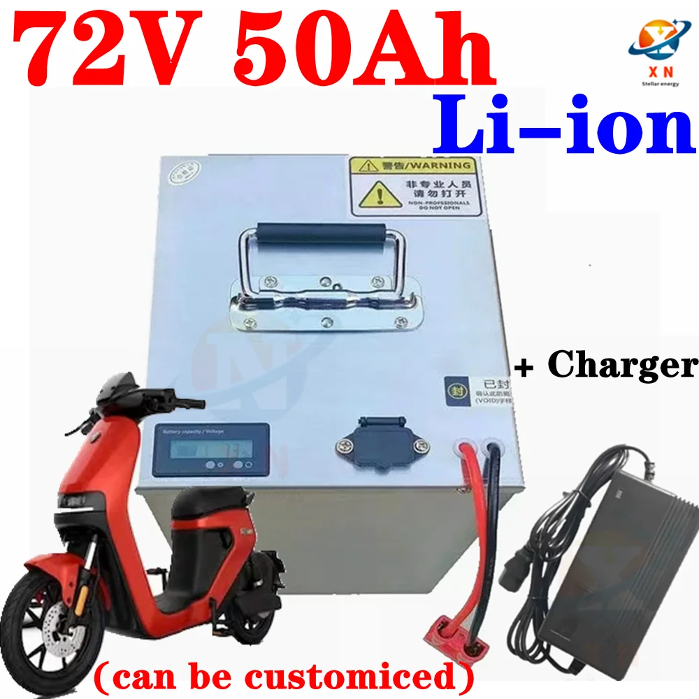 waterproof 72v 50Ah lithium ion BMS for 5000W 10KW bicycle scooter ebike Motorcycle Forklift Crane truck +10A charger