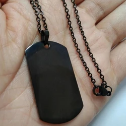 Dog Tag Necklace DogTag Military Army Nameplate Engraved ID Blank Silver Color New Pendant Stainless Steel Jewelry Men Wholesale