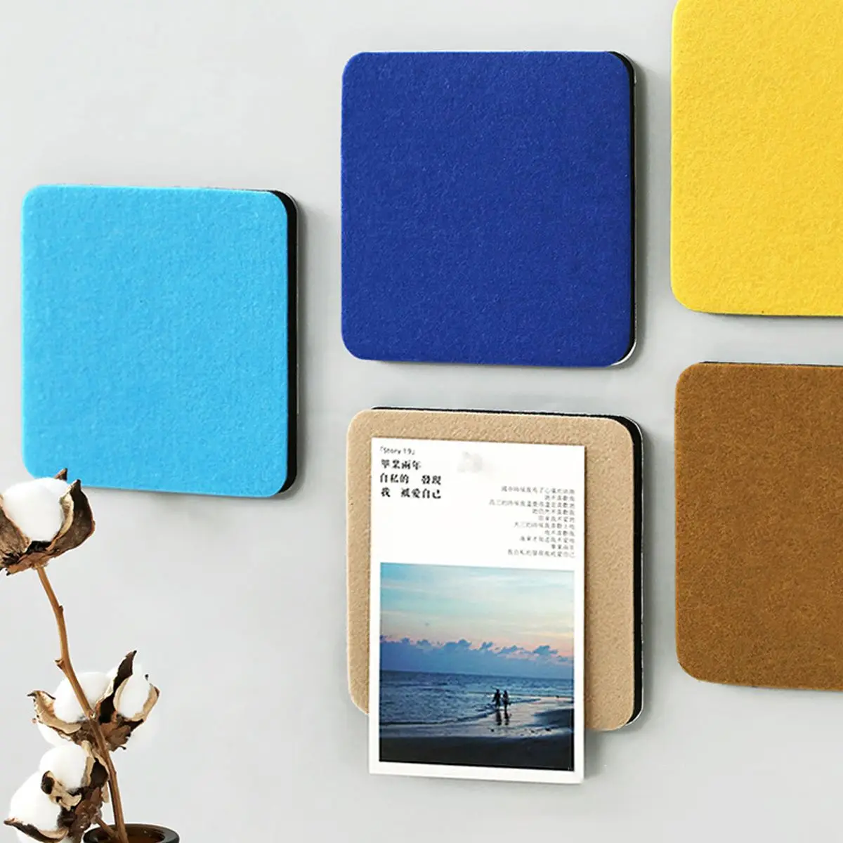 8 Pcs Pin Display Notice Board Felt Wall Sticker Photo Creative Stickers Bulletin Boards