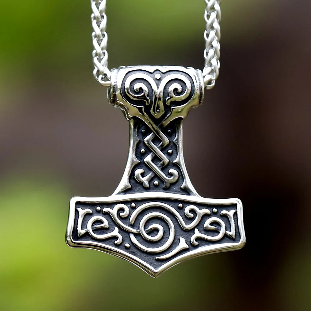 2023 New Style viking Vintage Nordic Thor Thor\'s Hammer Pendant For Men Stainless Steel Necklace Jewelry for gift free shipping