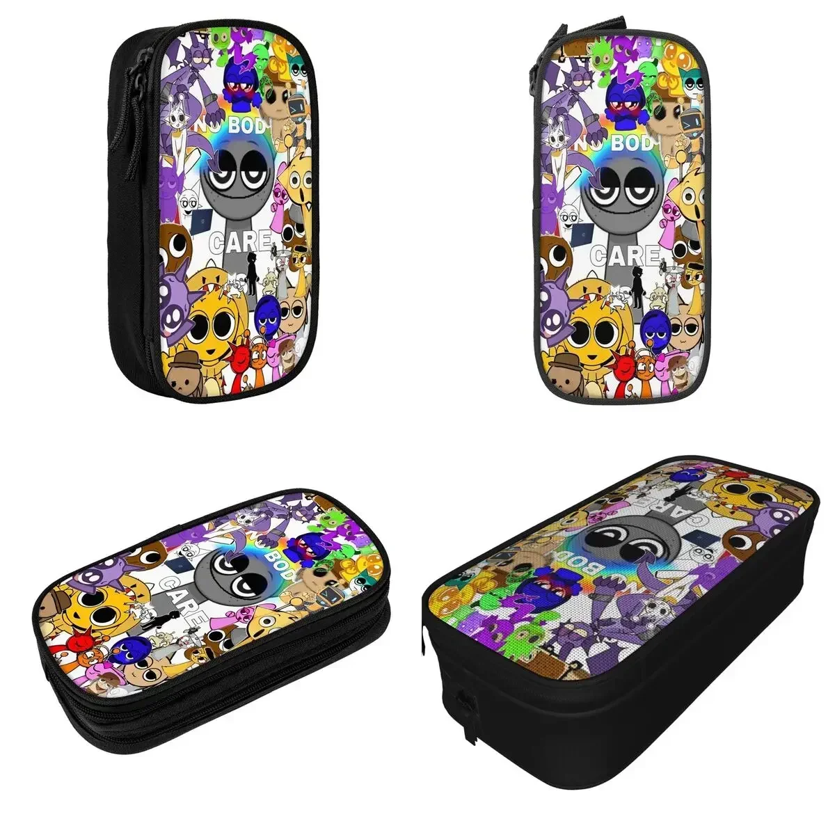 

Large-capacity Pen Box Sprunki Incredibox Merch Double Layer Pencil Case Stationery Girl Makeup Bags Gift