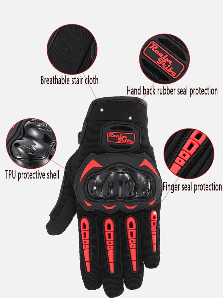 

Summer Breathable Full Finger Touchscreen Motorcycle Gloves Anti-Slip Outdoor Sports Bike Bicycle Moto Cycling Protection Gear
