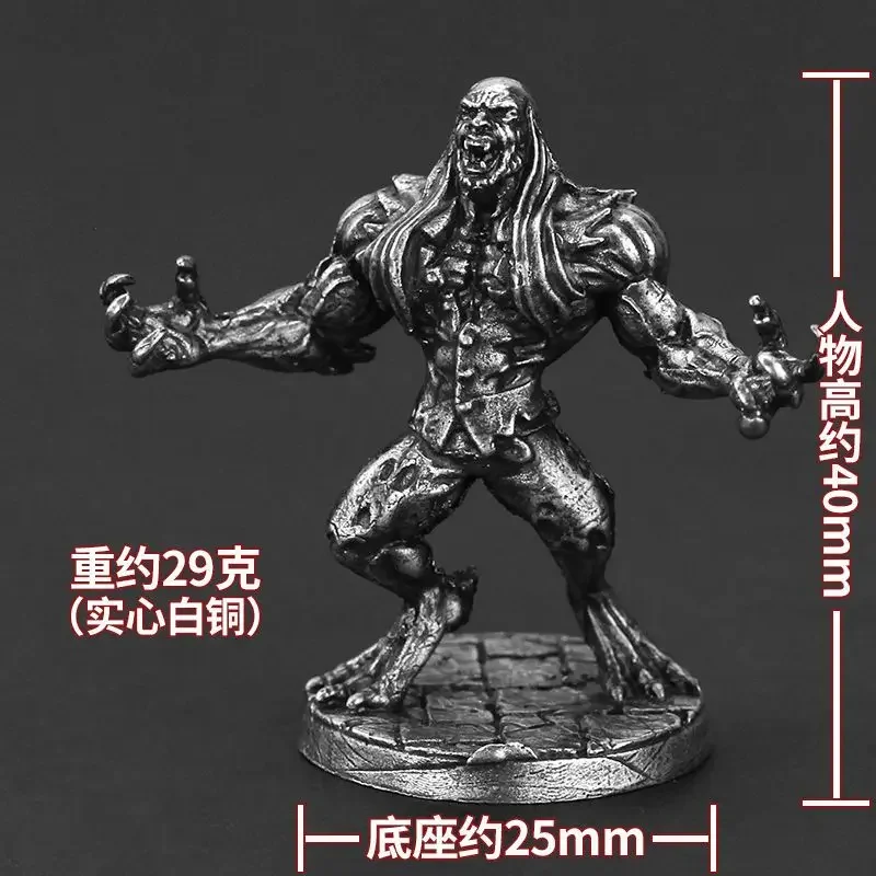 Metal Blood Moon Night Soldiers Model Statue Armor Warrior Warfighter Statuette Figurines DIY Ornament for Men Cool Decoration