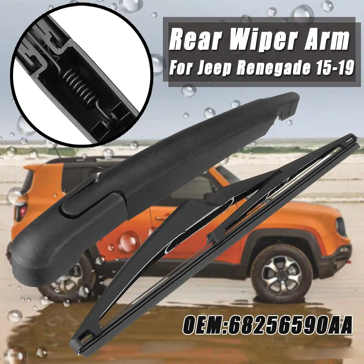 Rear Wiper Arm & Blade 68256590AA For Jeep For Renegade 2015-2019 Rear Windshield Wiper Blade Wiper Arm Car Exterior Parts