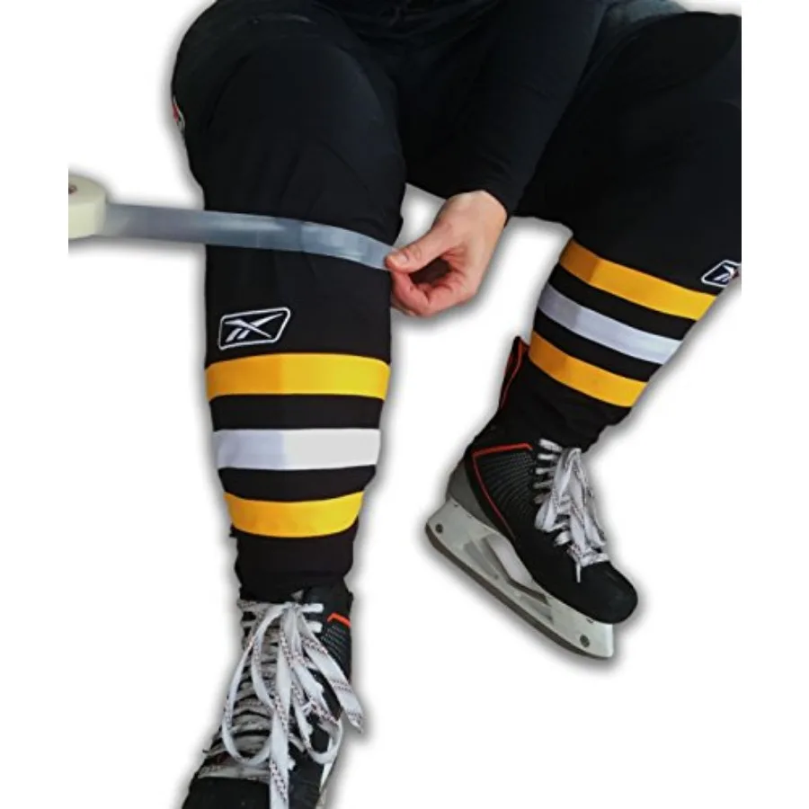 North American Tapes,,Hockey Tape, 3 Rolls Per Pack, Clear Poly Shin Pad, 24MM X 25M Per Roll, Made in USA, Easy Rip and Stretc view 4