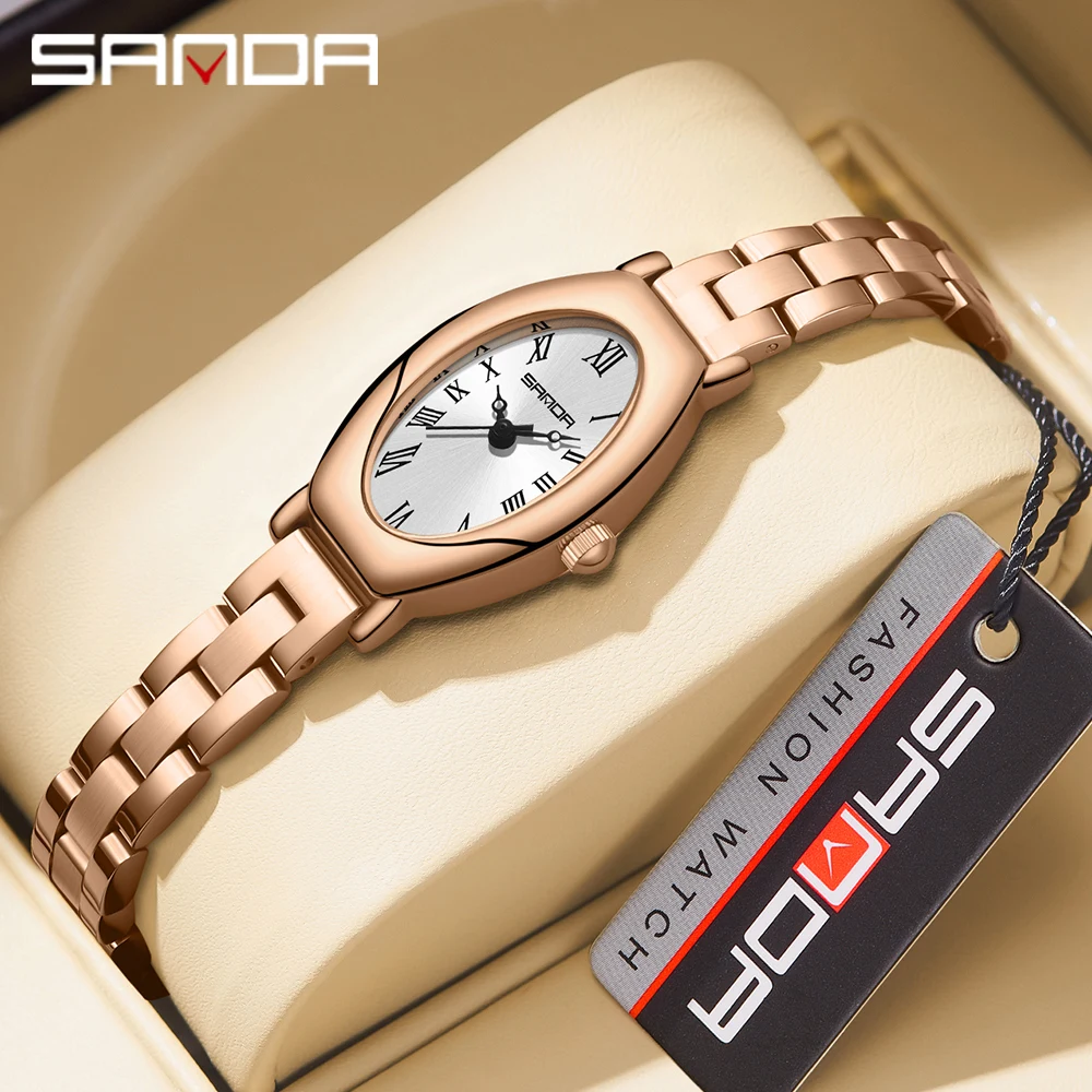 Sanda 2023 New Arrival Elegant Design Roman Number Square Dial Waterproof Quartz Movement Business Women Analog Wrist Watch1123