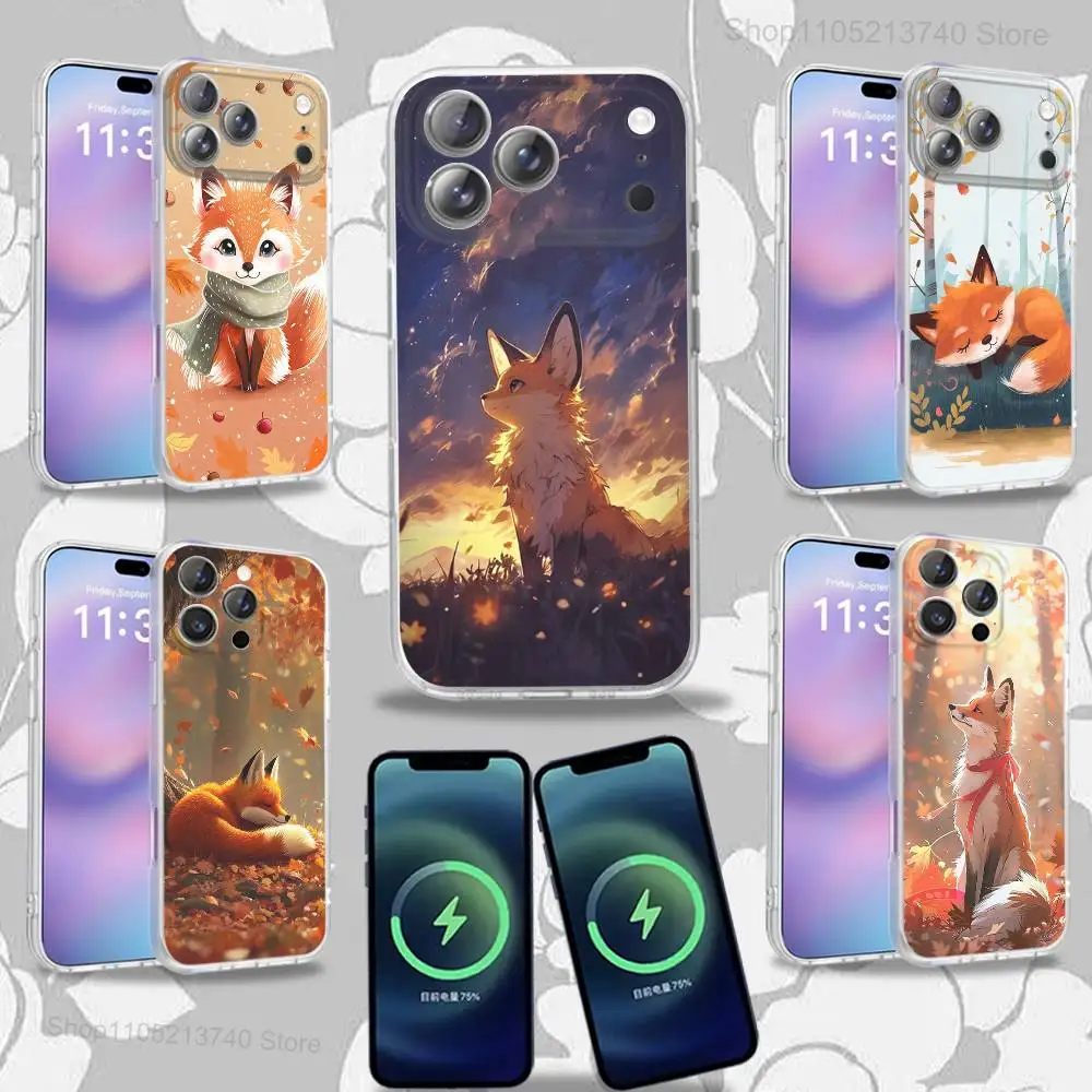 

cute A-AnimalS Fox Cartoon Phone Case For iPhone 15,12,11,14,13,17,16,Plus,Air,Pro,Max,E,Mini for Magsafe Magnetic Frosted