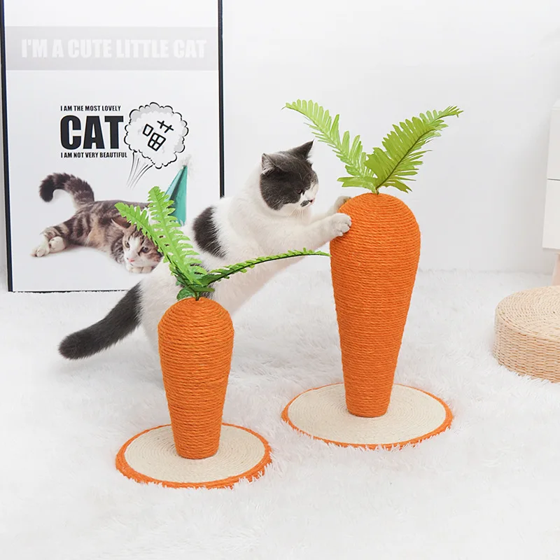 

Large-Size Cat Scratch Board Sisal Non Shedding Durable Carrot Sisal Ball Vertical Cat Scratch Grinding Column Cat Supplies Toy