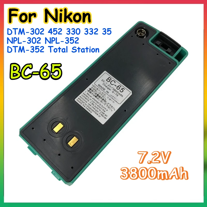 

7.2V 3800mAh DTM-322 BC-65 Battery For Nikon DTM-302 452 330 332 35 NPL-302 NPL-352 DTM-352 Total Station Surveying NiMH Battery