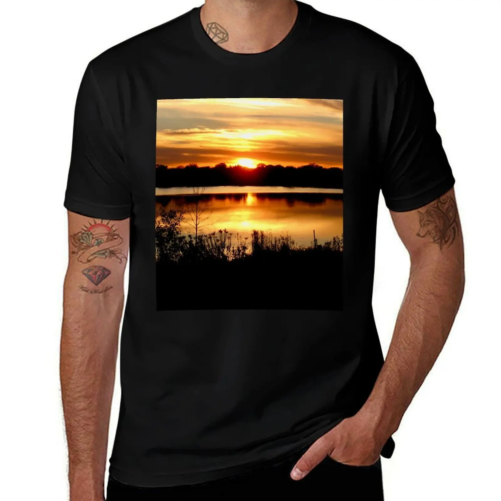 

Serene Sunset over Lake Hiawatha T-Shirt man t shirt luxury funny t shirts cotton T-Shirt
