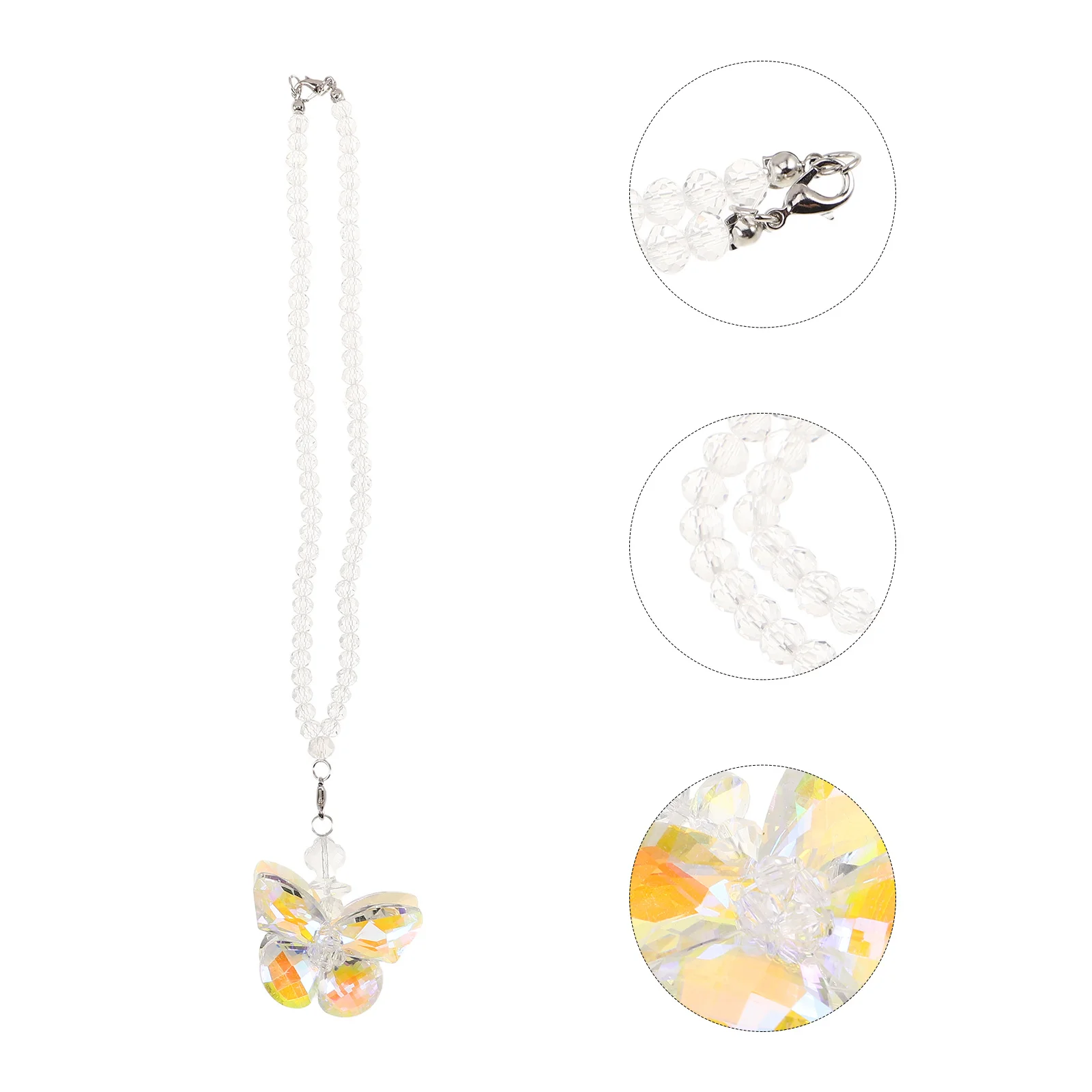 

2Pcs Crystal Car Rearview Mirror Pendant Butterfly Bow Hanging Light Effect Car Interior Decoration Accessories