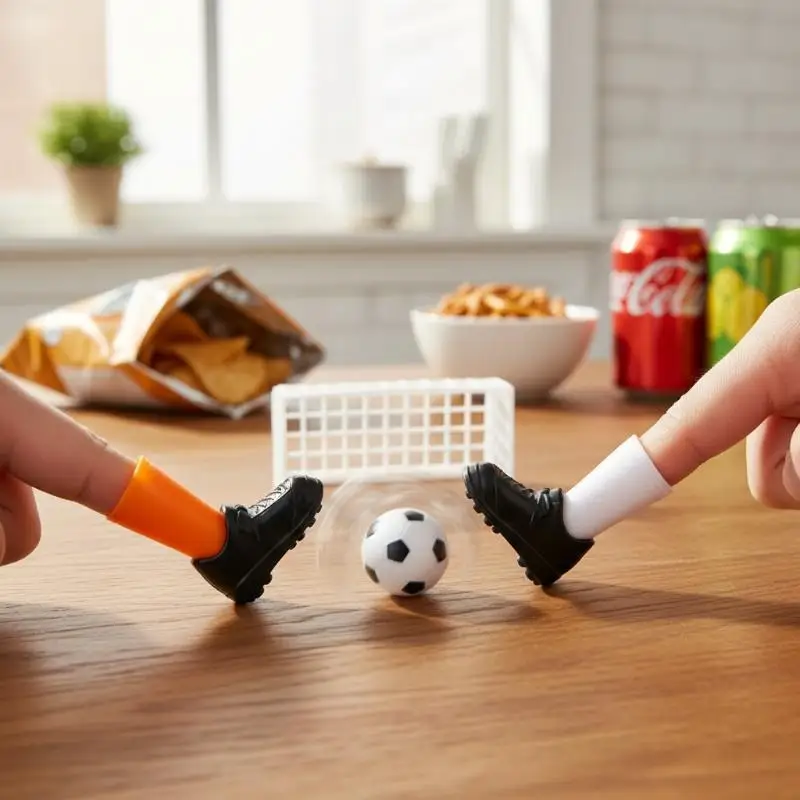 Interactive Fingertip Soccer Set,Youngsters's Desktop Finger Soccer 1/3 Set