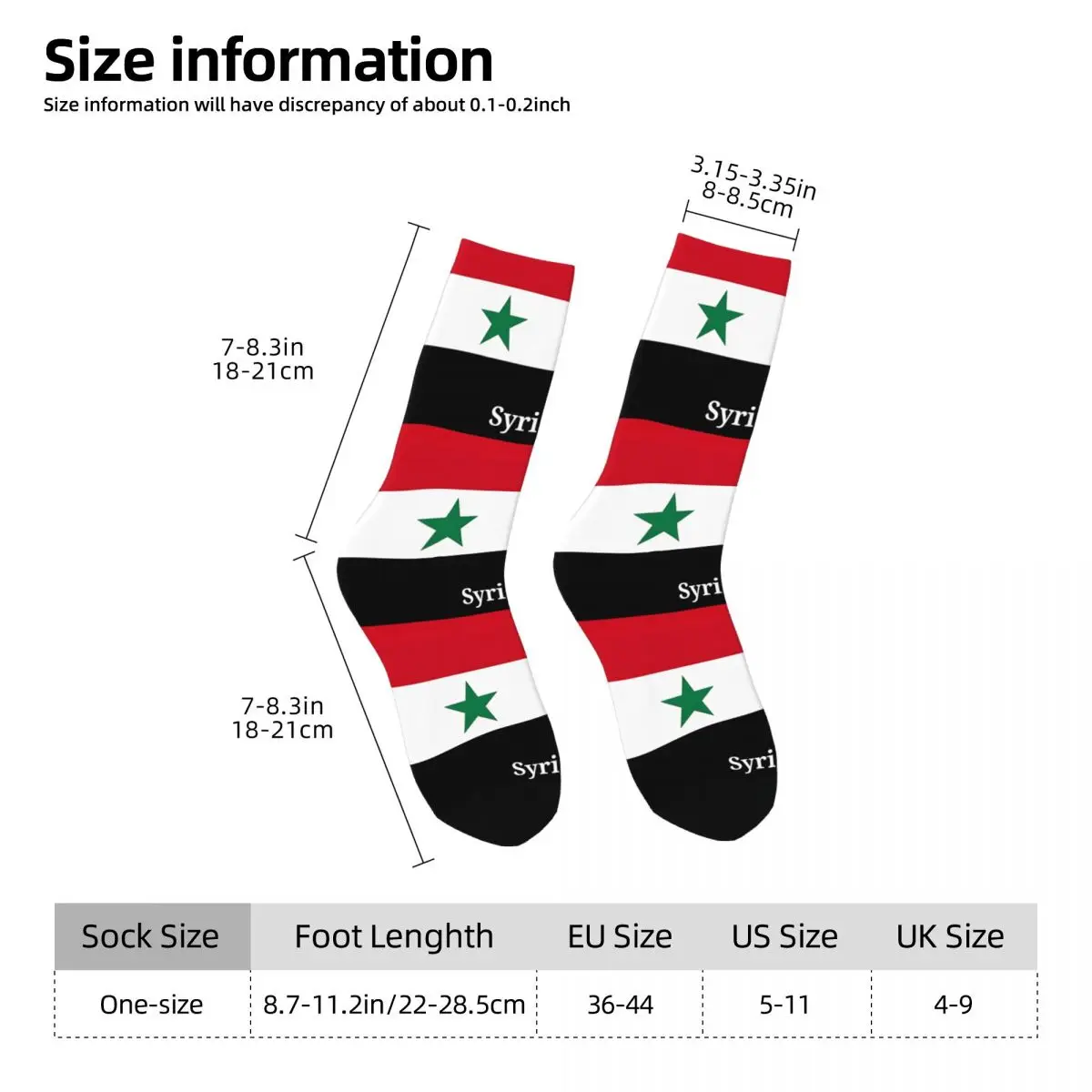 Syria Travel Flag Unisex Winter Socks Hiking Happy Socks street style Crazy Sock