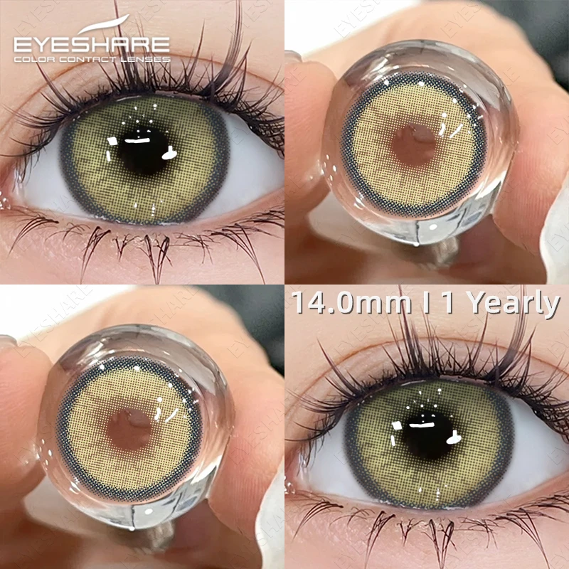 EYESHARE Natural Color Contact Lenses for Eyes Brown Eyes Contacts Lenses Fashion Green Contacts Eyes Lenses Yearly 2pcs/pair