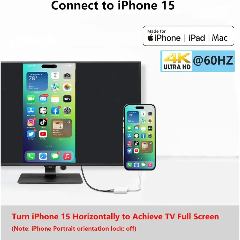 Type C HDMI Suitable for Apple Iphone Screen Projector Fast Charging To Built-in Chip Plug-and-play HD Screen Adapter Cable