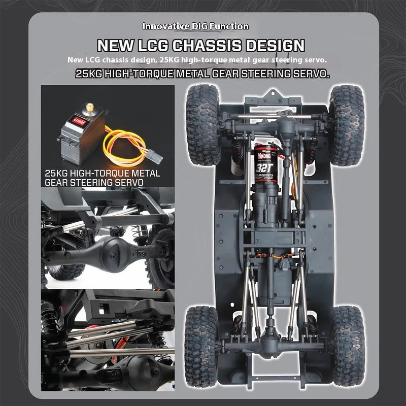 Yikong 41011 SE 1/10 zdalnie sterowany elektryczny pickup z napędem na cztery koła, pojazd terenowy do wspinaczki z mechanizmem różnicowym