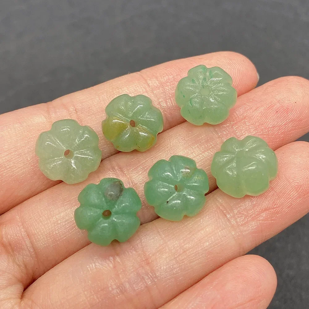 5pcs Natural Stone Red Agate Green Aventurine Pumpkin-shaped Cute Small Bead Suitable for Charm Men DIY Gift Jewelry Loose Beads
