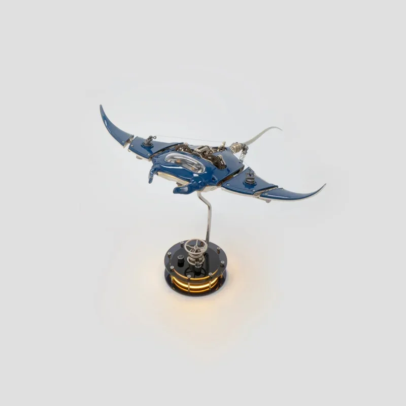 Mecha Manta Rays Devil Fish Metal Assembly Model 3D Jigsaw Creative Simulation Movable Toys.