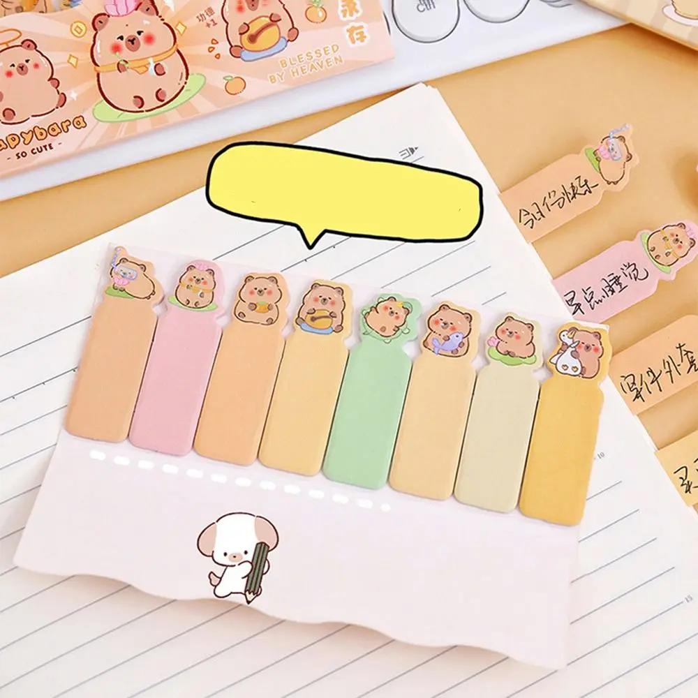 Book Tabs Cute Capybara Index Tabs Cartoon Self Adhesive Memo Pad Multifunction Multi-purpose Sticky Notes Stationery Supplies