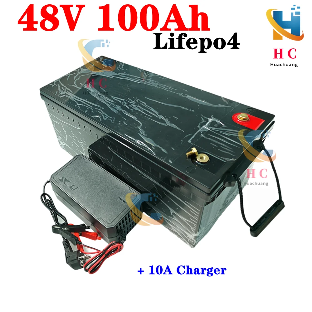 

lithium 48v 100AH lifepo4 battery with 300A BMS for tricycle golf cart inverter Solar energy storage scooter + 10A charger