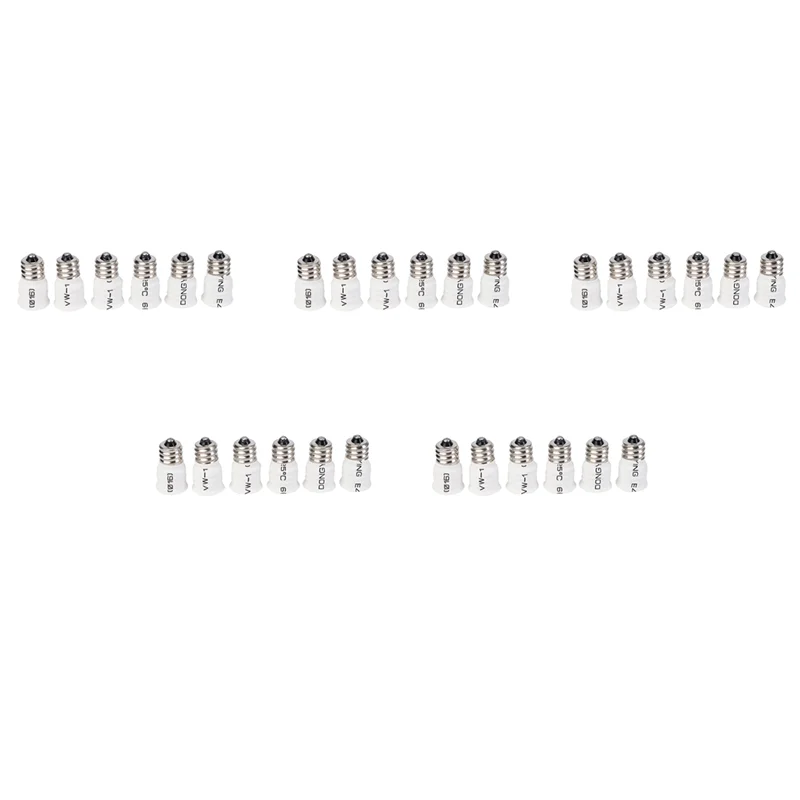 ABMS-30-Pack E12 To E14 White Bulb Converter LED Light Holder Lamp Adapter Socket Changer High Quality