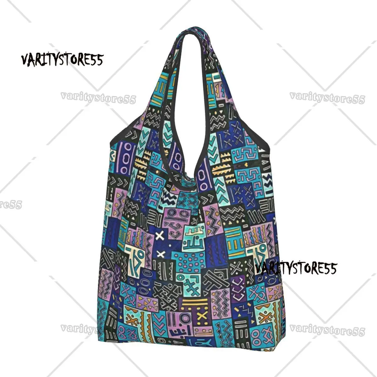 

Reusable Non Hieroglyphics Shopping Bag Women Tote Bag Portable Ancient Egypt Pattern Grocery Shopper Bags