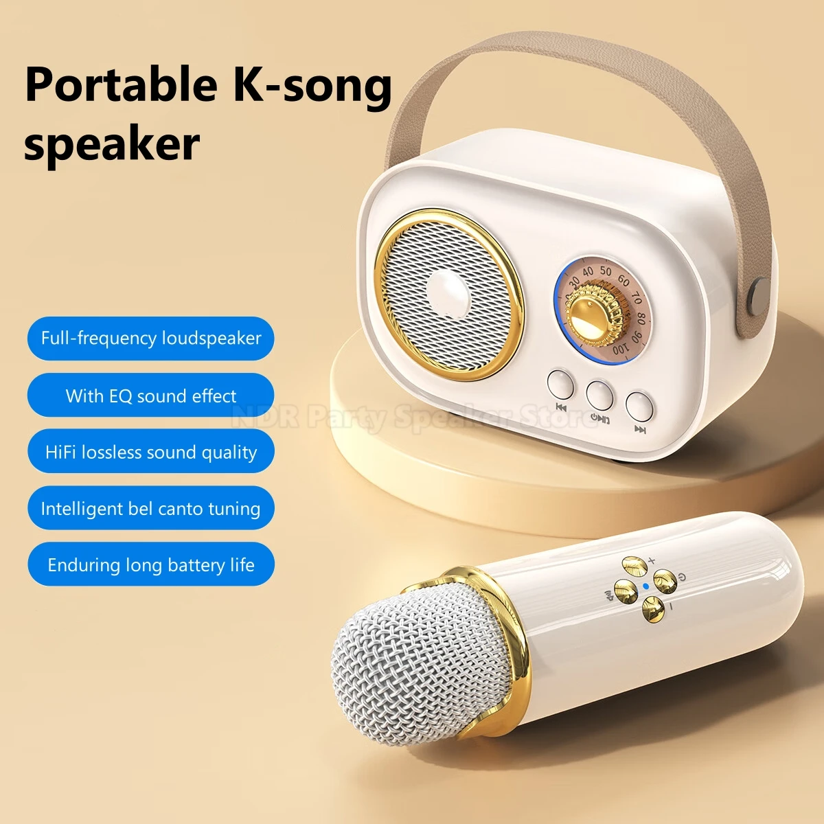 

Mini Children Karaoke Machine Wireless Bluetooth Speakers for Kids and Adults with Microphone Set Portable K-song Sound Box