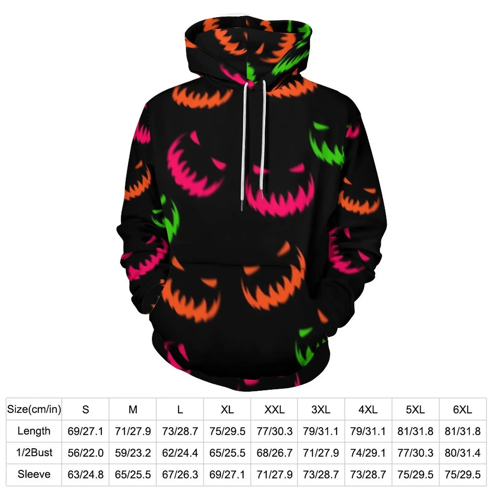 Spooky Halloween Hoodies Colorful Pumpkin Harajuku Oversized Hoodie Female Long Sleeve Modern Graphic Casual Hooded Sweatshirts