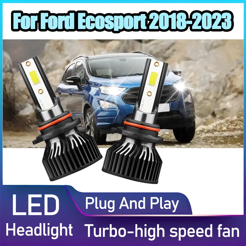 

2PCS 6000K White Plug And Play 9005 Car LED Headlights Super Bright Car Lights 20000LM High Power For Ford Ecosport 2018-2023