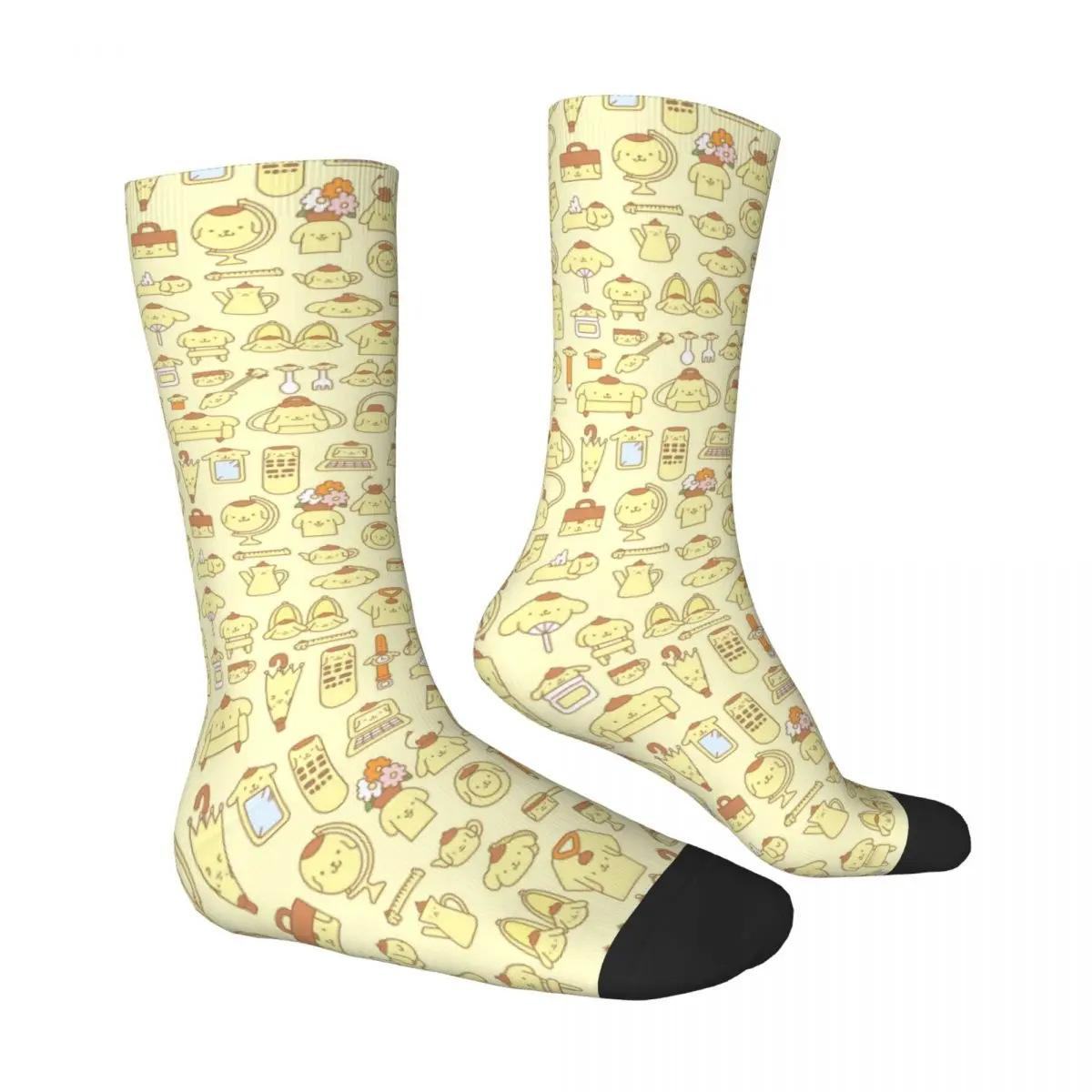 Adults Men Socks Pom Pom Purin Stockings Winter Modern Breathable Socks Printed Climbing Anti Skid Socks