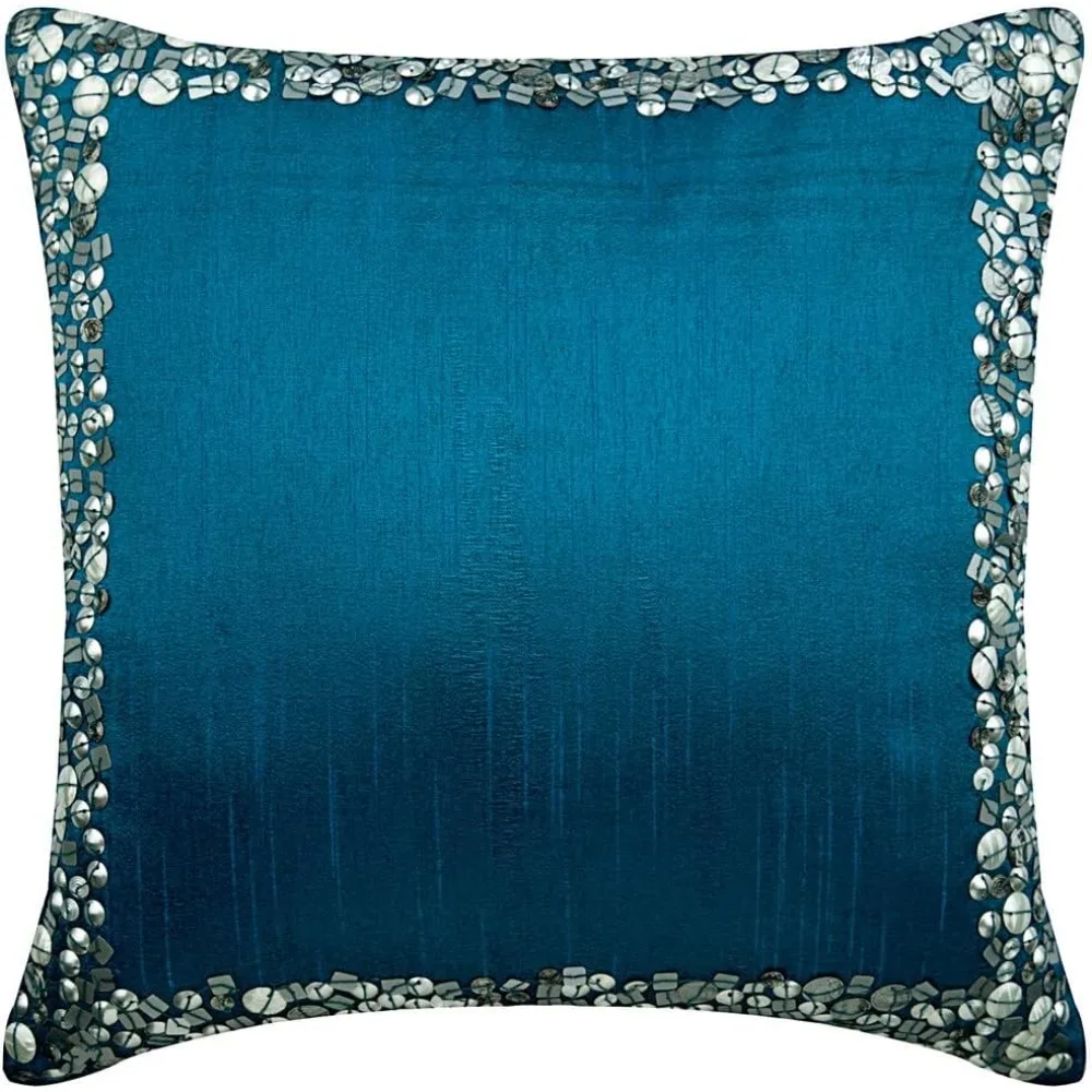 

Pillow Cover Decorative Royal Blue Pillow Covers Pack of 2 16x16 inch (40x40 cm) Silk Accent Throw Pillows