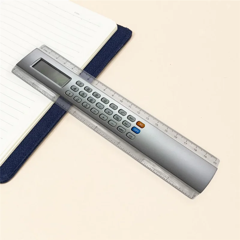 AM-Ruler Calculator Pocket Size 20Cm Mini 8 Digits Handheld Multifunctional Counting Calculator Ruler