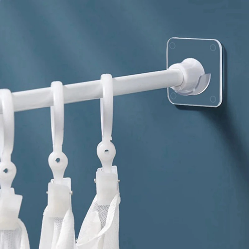 Nail-Free Pole Bracket Shower Holders Retainers Mounts Durable Racks Home