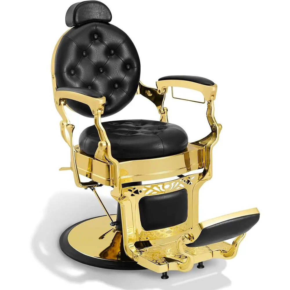 

Vintage Heavy Duty Barber Chair with Adjustable Height, Hydraulic Pro and Sn, Suitable for Salon and Home (Black)