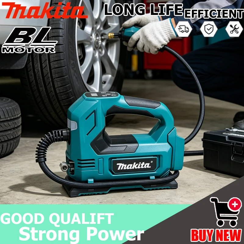 Makita 18V Cordless Digital Tire Inflator Kit Battery Charger Portable Handheld Air Pump For Car Bike Tires Basketball Football